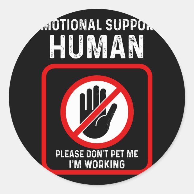 Emotionale Unterstützung menschliche Halloween-Kos Runder Aufkleber (Vorderseite)