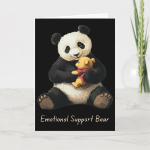 Emotionale Unterstützung Panda Bär hält einen süße Karte