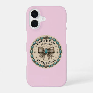 Emotionale Unterstützung Türkis Western Design iPhone 16 Hülle