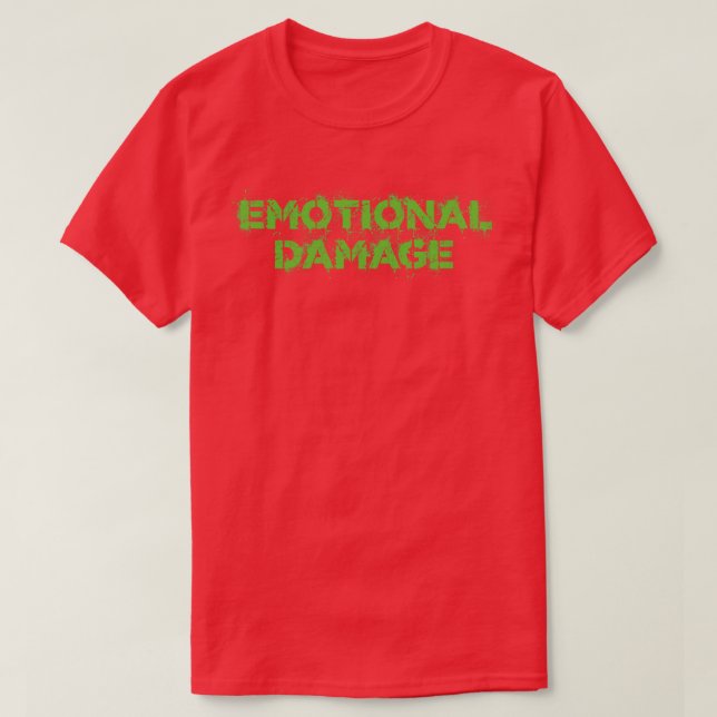 Emotionaler Schaden Vintager grüner Text T-Shirt (Design vorne)