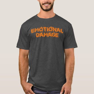 Emotionaler Schaden Vintager Orangentext T-Shirt