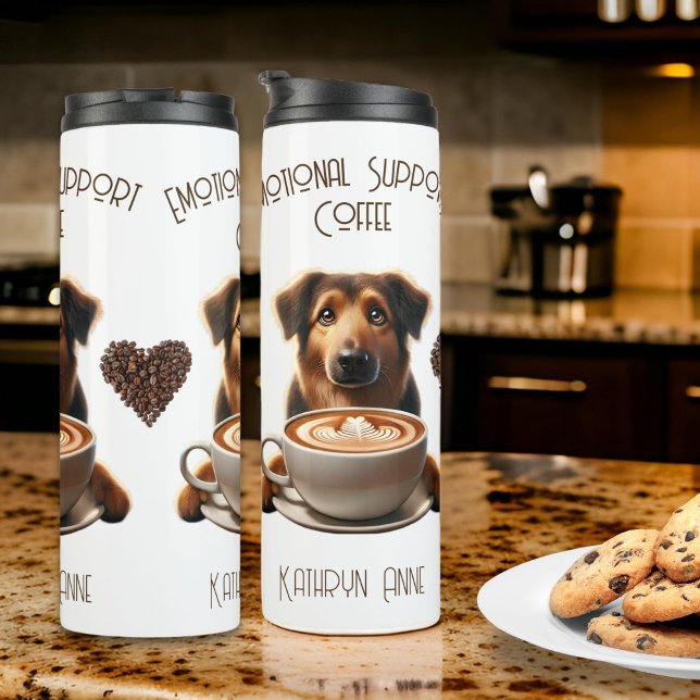 Emotionaler Support Coffee Niedlich Mocha Thermosbecher (Caffeinated Thermal Tumbler for Coffee Lovers "Emotional Support Coffee" Gift)