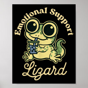 Emotionaler Unterstützungs-Lizard Süßer Gecko mit Poster