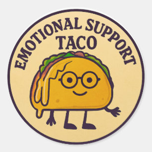 Emotionaler Unterstützungs-Taco Runder Aufkleber