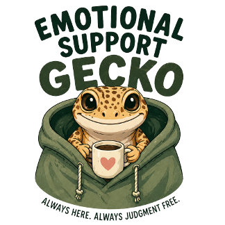 Emotionaler Unterstützungsgecko Lustiges Süßes Rep T-Shirt