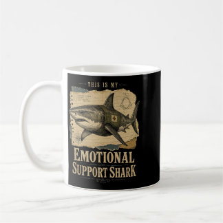 Emotionaler Unterstützungshai Vintage Lustige Meer Kaffeetasse