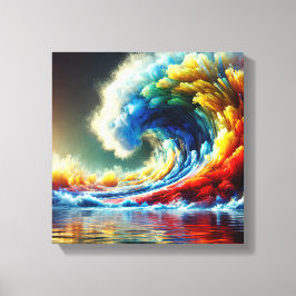Emotionaler Vortex: Cinematische Welle von Farben Leinwanddruck