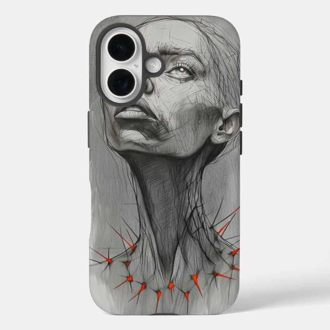 emotionales Porträt mit Dorn  Case-Mate iPhone Hülle (Rückseite)