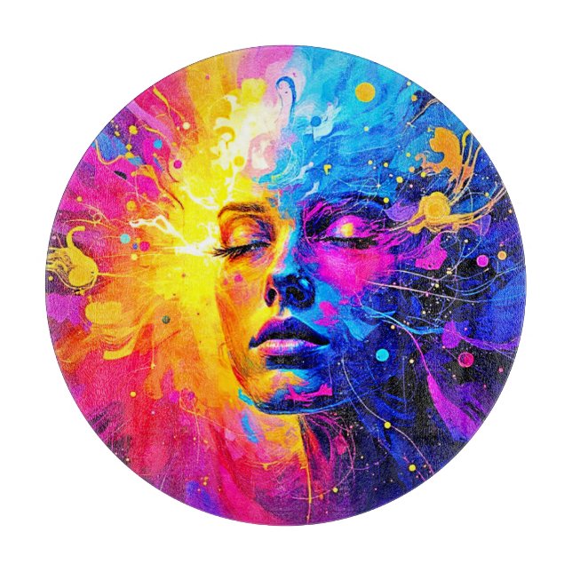 Emotionales Strahlungsportrait Schneidebrett (Vorderseite)