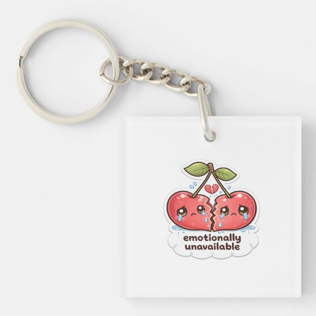 Emotionally Cherry Acrylic Keychains Schlüsselanhänger (Vorderseite)