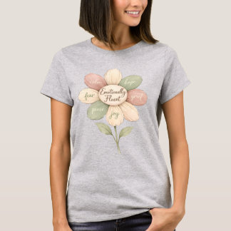 Emotionally Fluent Flower Watercolor Wellness Art T-Shirt