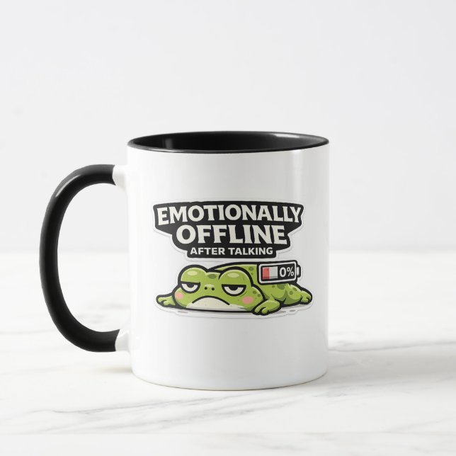 Emotionally Offline After Talking Frog Design Tasse (Links)