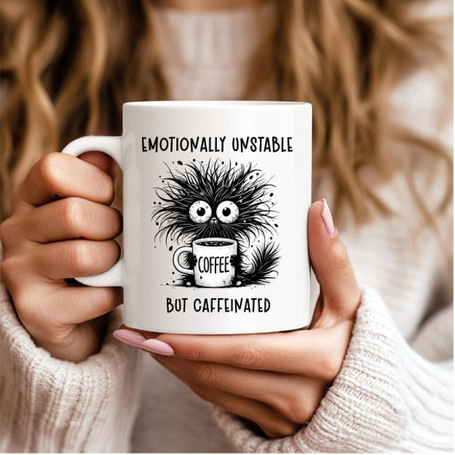 Emotionell instabil, aber koffeiniert lustige Katz Kaffeetasse (Von Creator hochgeladen)