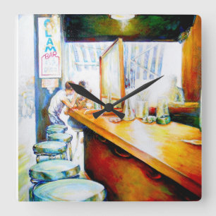 Emotionell zu motivieren, Logik zu rechtfertigen Quadratische Wanduhr