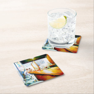 Emotionell zu motivieren, Logik zu rechtfertigen Rechteckiger Pappuntersetzer