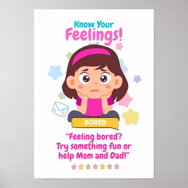 Emotionen bei Kindern mit Langeweile Poster (Vorne)