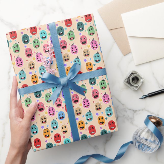 Emotionen Farbige Gesichter Geschenkpapier (Schenken)