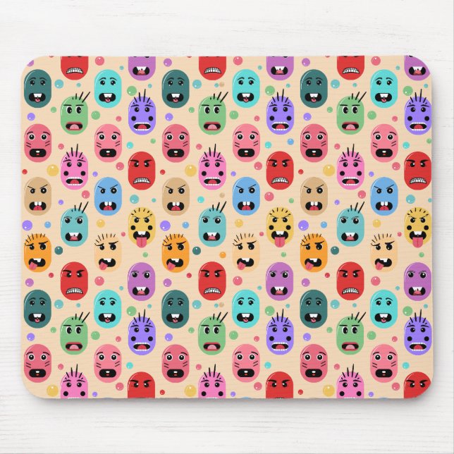 Emotionen Farbige Gesichter Mousepad (Vorne)