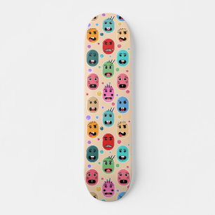 Emotionen Farbige Gesichter Skateboard