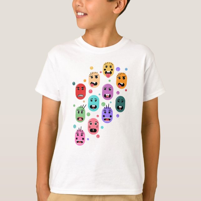 Emotionen Farbige Gesichter T-Shirt (Vorderseite)
