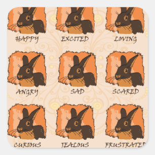 EMOTIONEN - LILAC QUADRATISCHER AUFKLEBER