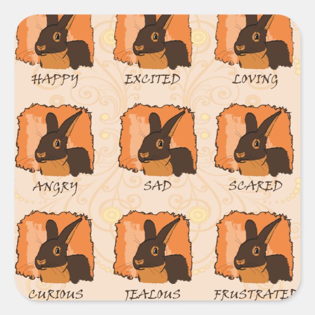 EMOTIONEN - LILAC QUADRATISCHER AUFKLEBER (Vorderseite)