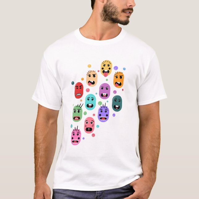 Emotions Colorful Faces T-Shirt (Vorderseite)