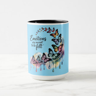 Emotions in Flight Watercolor Butterfly Mug Tasse