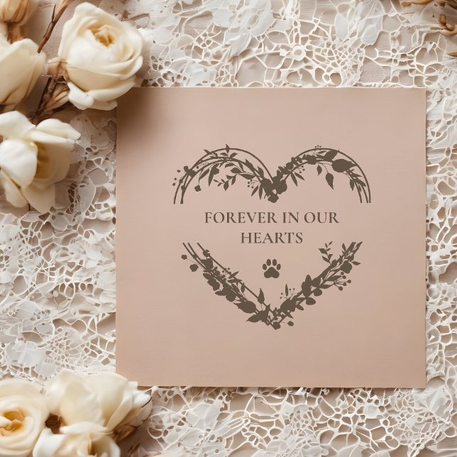 Emotive Wildflowers Heart Memorial Paw Condolence  Gummistempel (Emotive Wildflowers Heart Memorial Paw Condolence Rubber Stamp.)