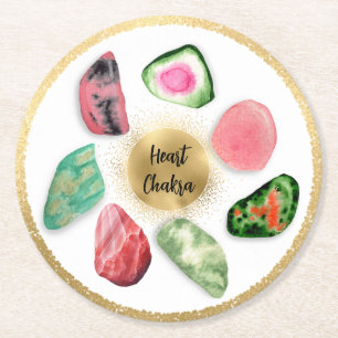 *~* Emoto Water Heart Chakra AP64 Paper Untersetze Runder Pappuntersetzer