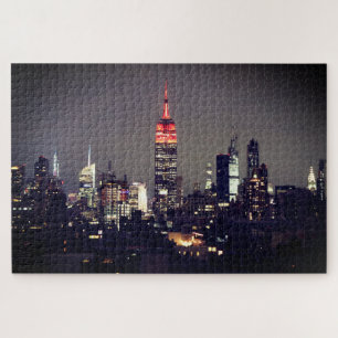 Emp St Gebäude in Red Night Skyline Puzzle