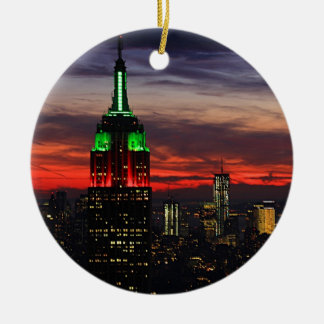 Emp St Gebäude - Weihnachtsfarben Sonnenuntergang  Keramik Ornament
