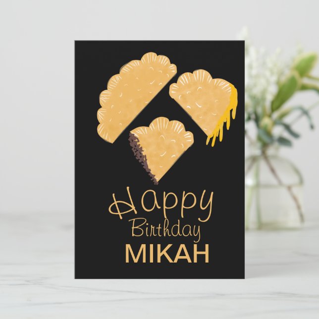 Empanada Hand Drawn Geburtstag Einladung (Stehend Vorderseite)