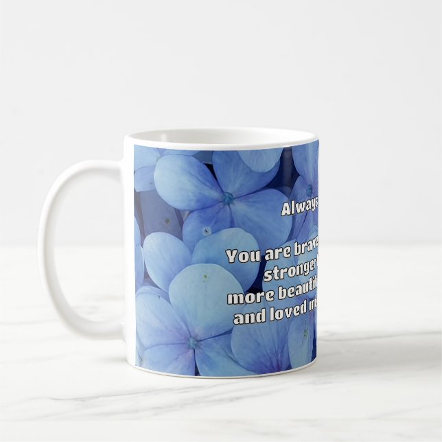 Empath Bravery Positives ermutigendes Zitat Kaffeetasse (Links)
