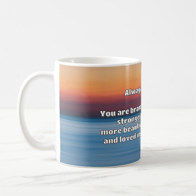 Empath Bravery Positives ermutigendes Zitat Kaffeetasse (Links)