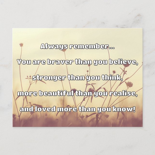 Empath Bravery Positives ermutigendes Zitat Postkarte (Vorderseite)