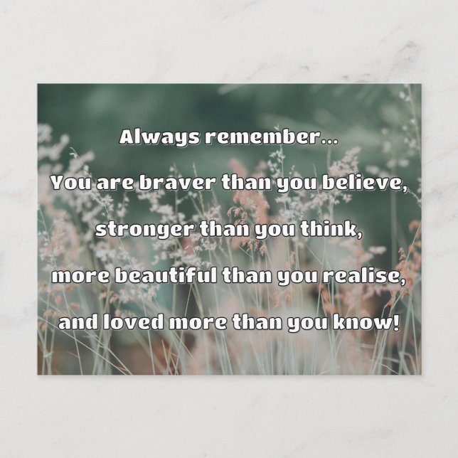 Empath Bravery Positives ermutigendes Zitat Postkarte (Vorderseite)