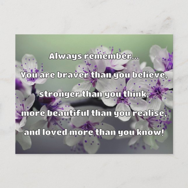Empath Bravery Positives ermutigendes Zitat Postkarte (Vorderseite)