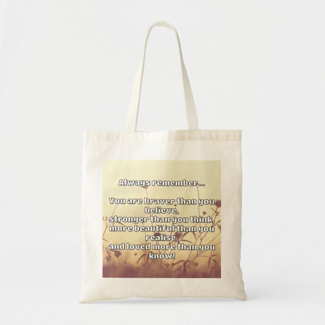 Empath Bravery Positives ermutigendes Zitat Tragetasche (Vorne)