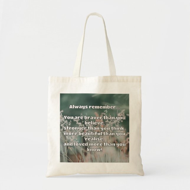 Empath Bravery Positives ermutigendes Zitat Tragetasche (Vorne)