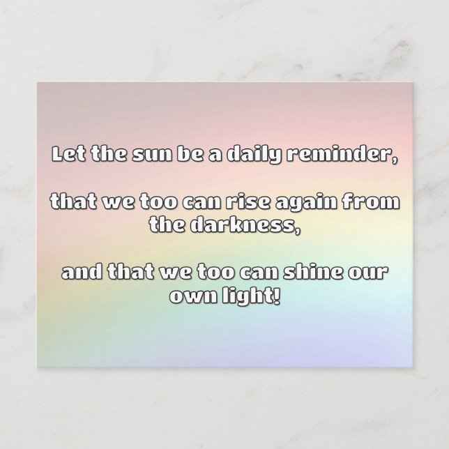 Empath Shine Positive Ermutigungsquote Postkarte (Vorderseite)