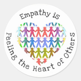 Empathie ist Gefühl das Herz anderer Runder Aufkleber