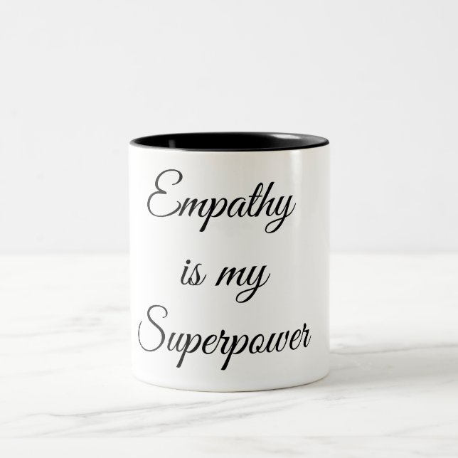 Empathie ist meine Supermacht-Tasse Zweifarbige Tasse (Mittel)