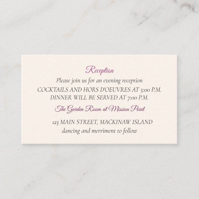 Empfang-Abschlusskarte Begleitkarte (Vorderseite)