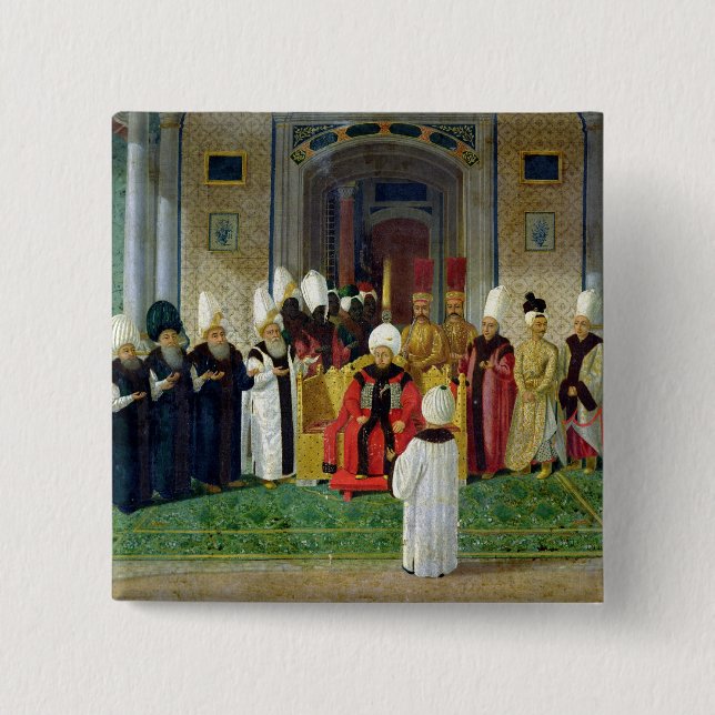 Empfang am Gericht des Sultans Selim III Button (Vorderseite)