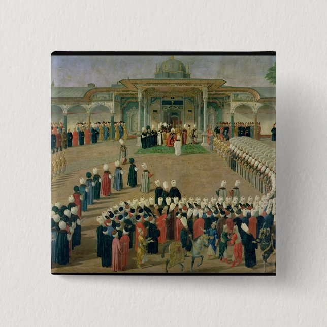 Empfang am Gericht des Sultans Selim III Button (Vorderseite)