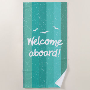 Empfang an Bord des Nautical Blue Striping Decks Strandtuch