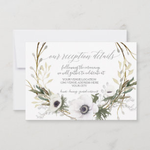 Empfang Anemone Floral BOHO Wreath RSVP Karte