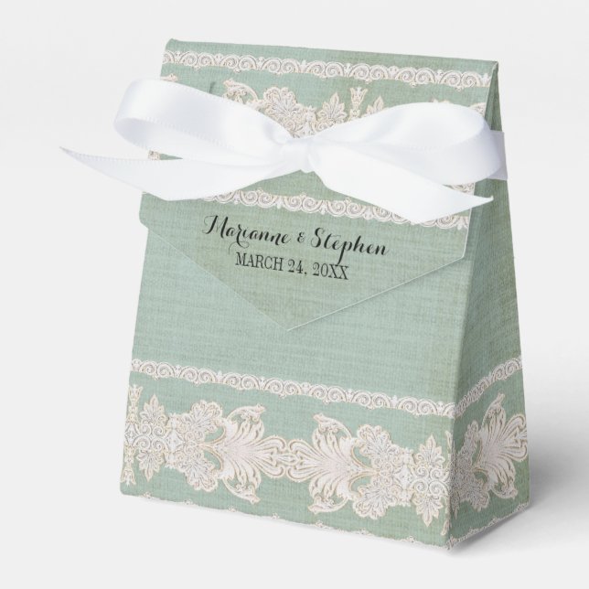 Empfang bevorzugt rustikale Spitzen mit alter Vint Geschenkschachtel (Vorderseite)