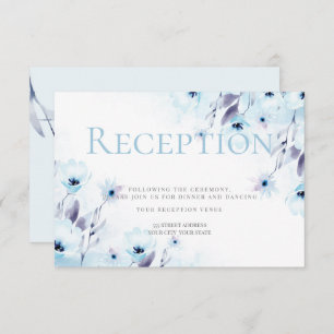 Empfang   Blume von Watercolor Sky Blue Anemone Einladung